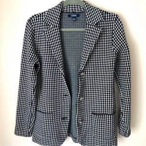 Chaps Knit Black White Blazer. Size Medium. Gently used.